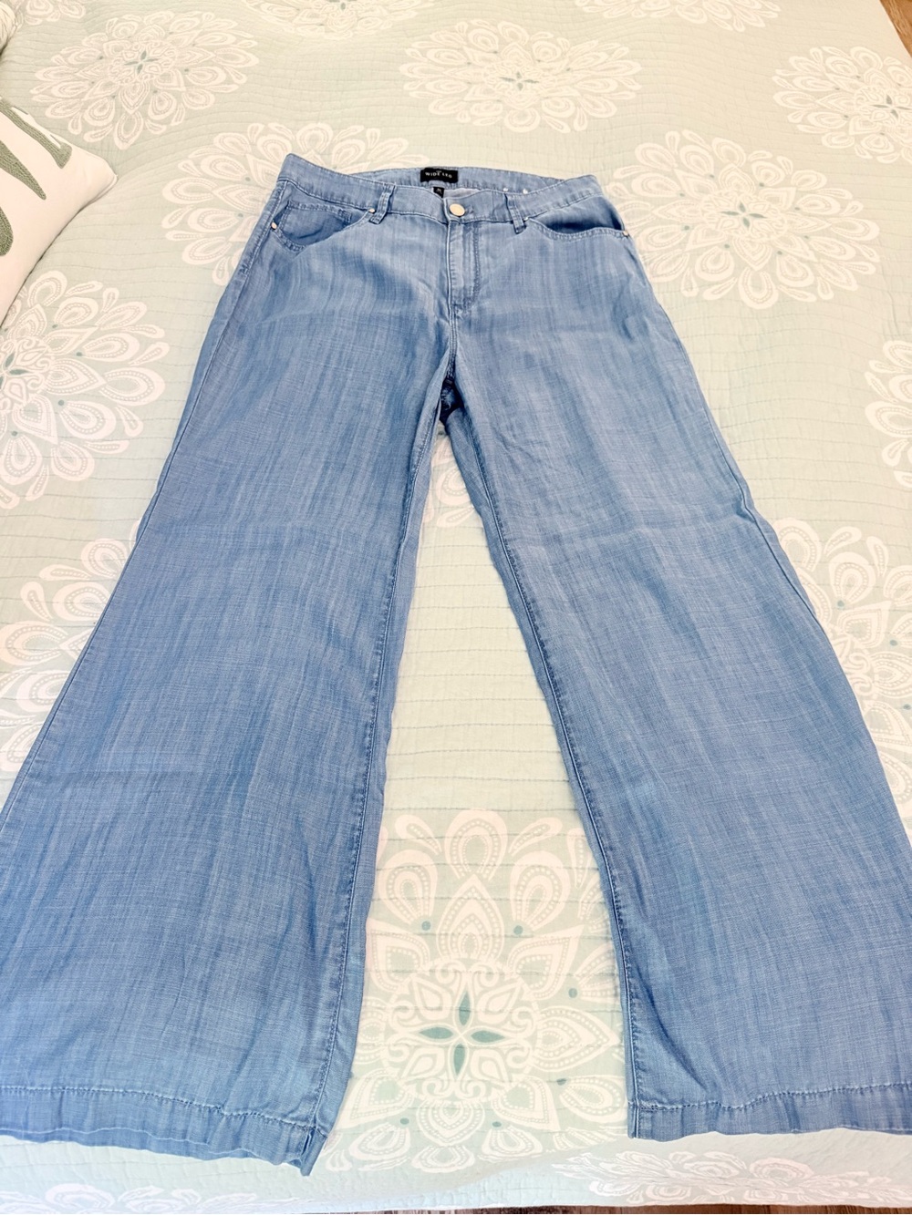 White House Black Market Light Blue Wide-Leg Pants